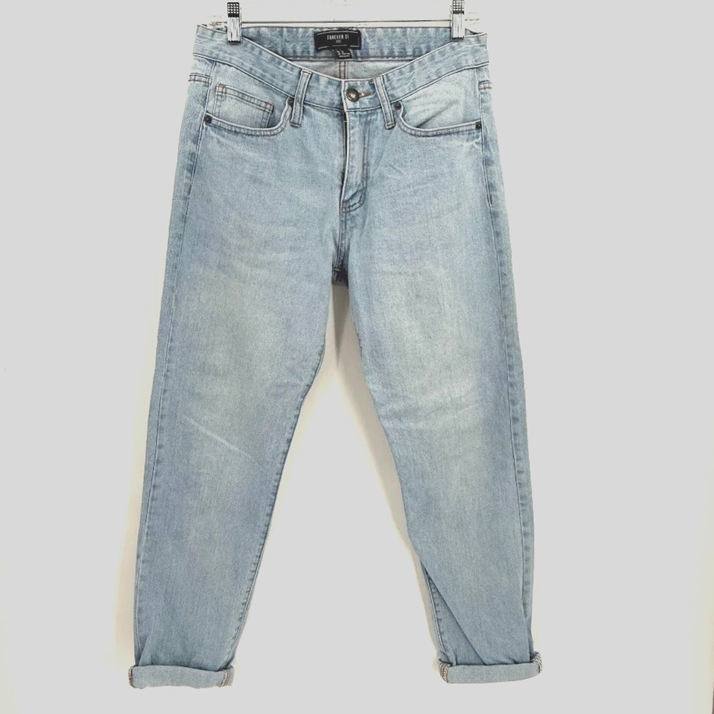 Forever 21 Men Slim Fit Jeans 31x31 Light Wash Stretch Blue Denim Pants